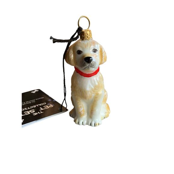 Joy To The World Golden Retriever Dog Puppy Handcrafted Christmas Ornament Box - Picture 1 of 9